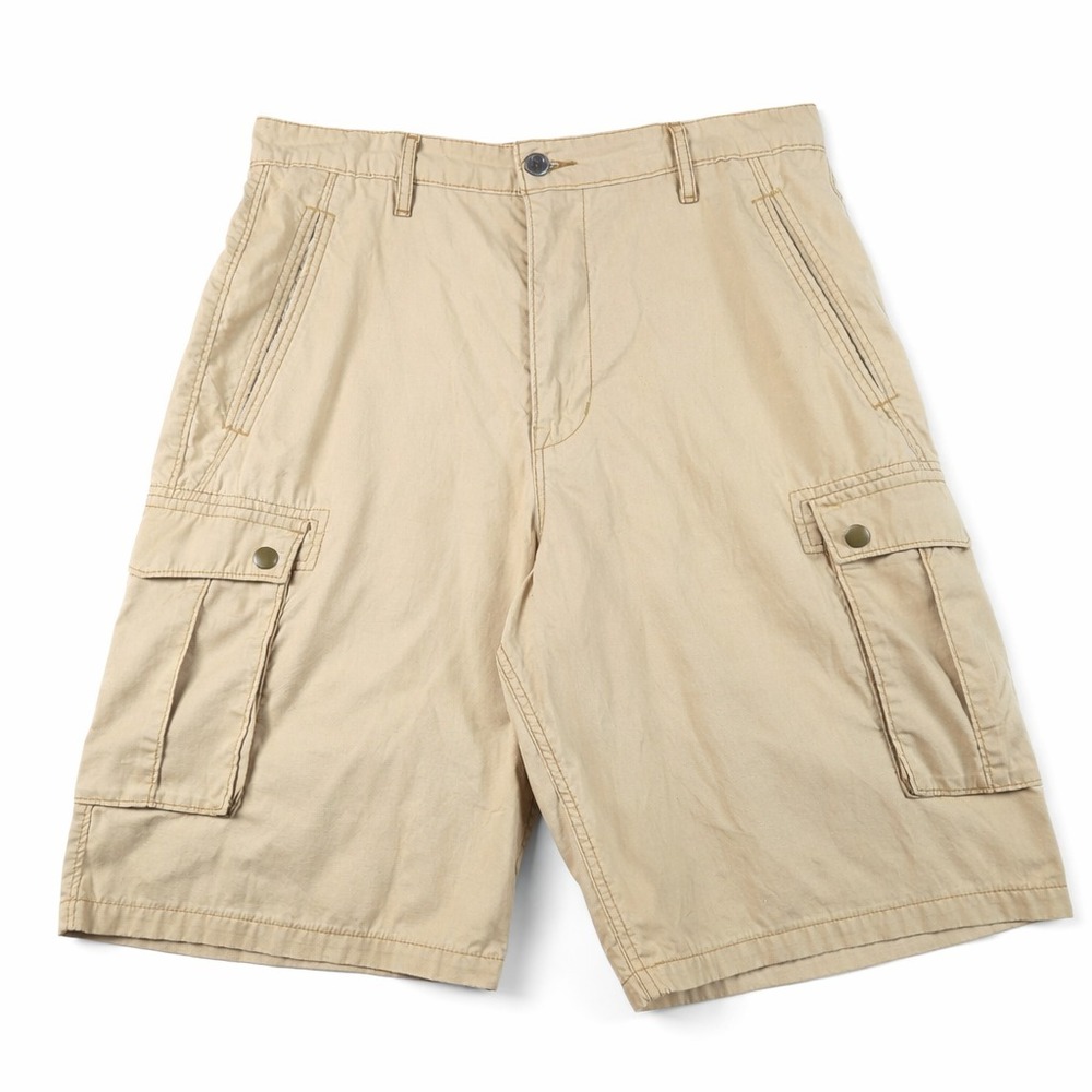 Levi Strauss & Co Two Horse Brand Cargo Shorts Mens 32 Khaki Utility Flat‎ Front